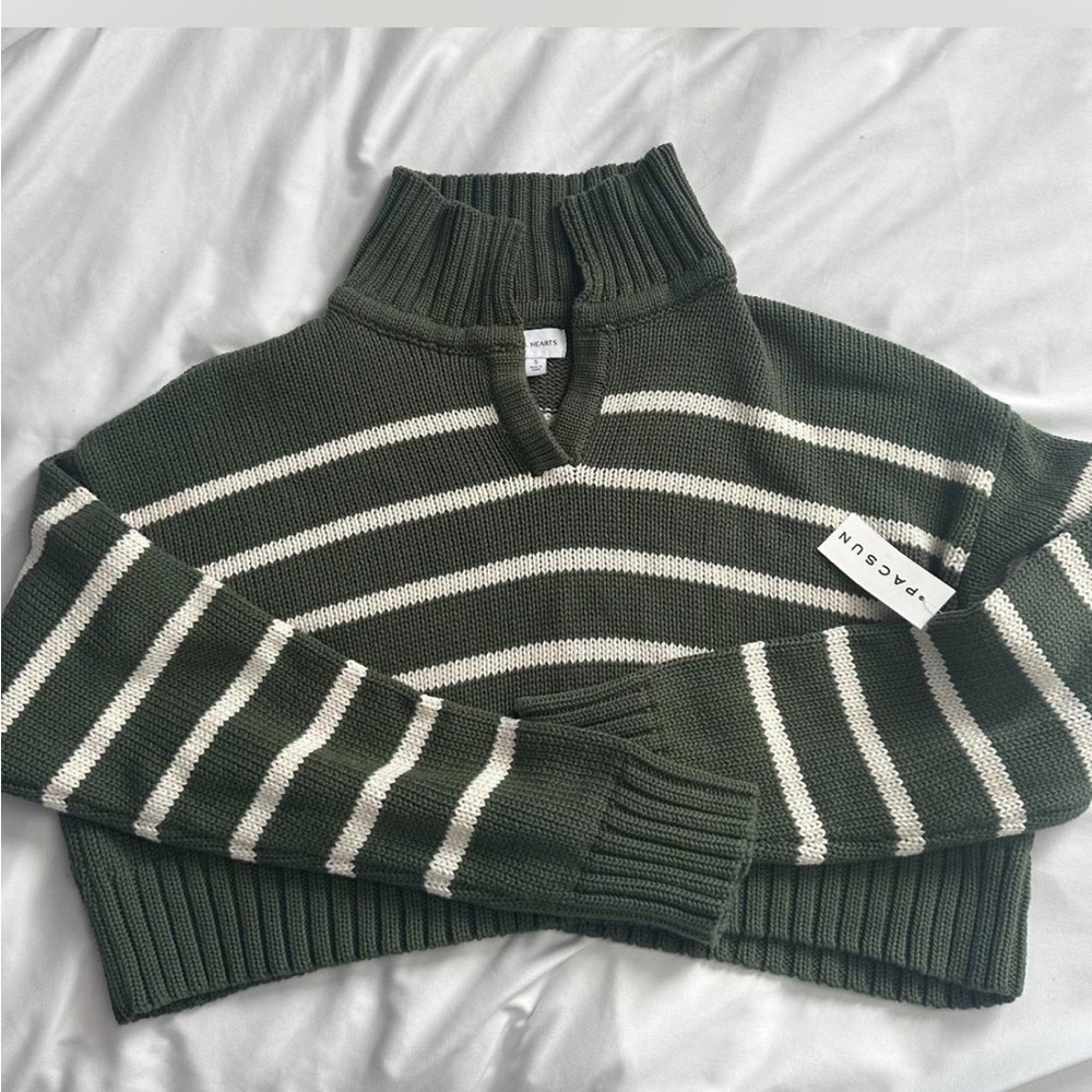 PacSun cropped sweater, olive green, NWT, size smalll